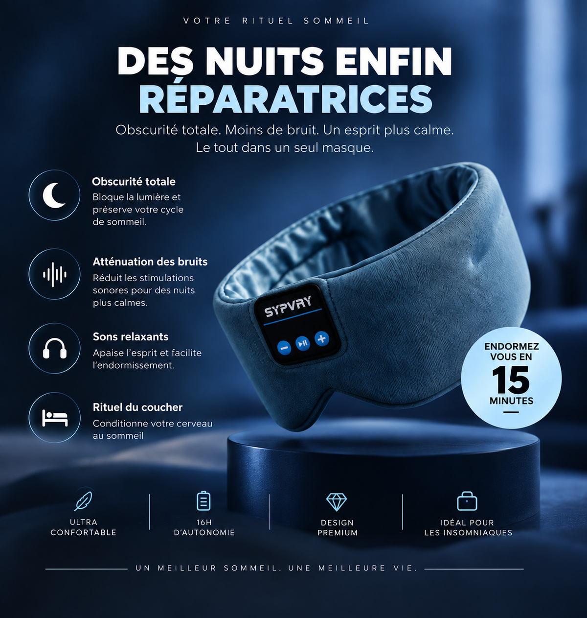 Masque de Sommeil Audio  Sypvry Sleep™