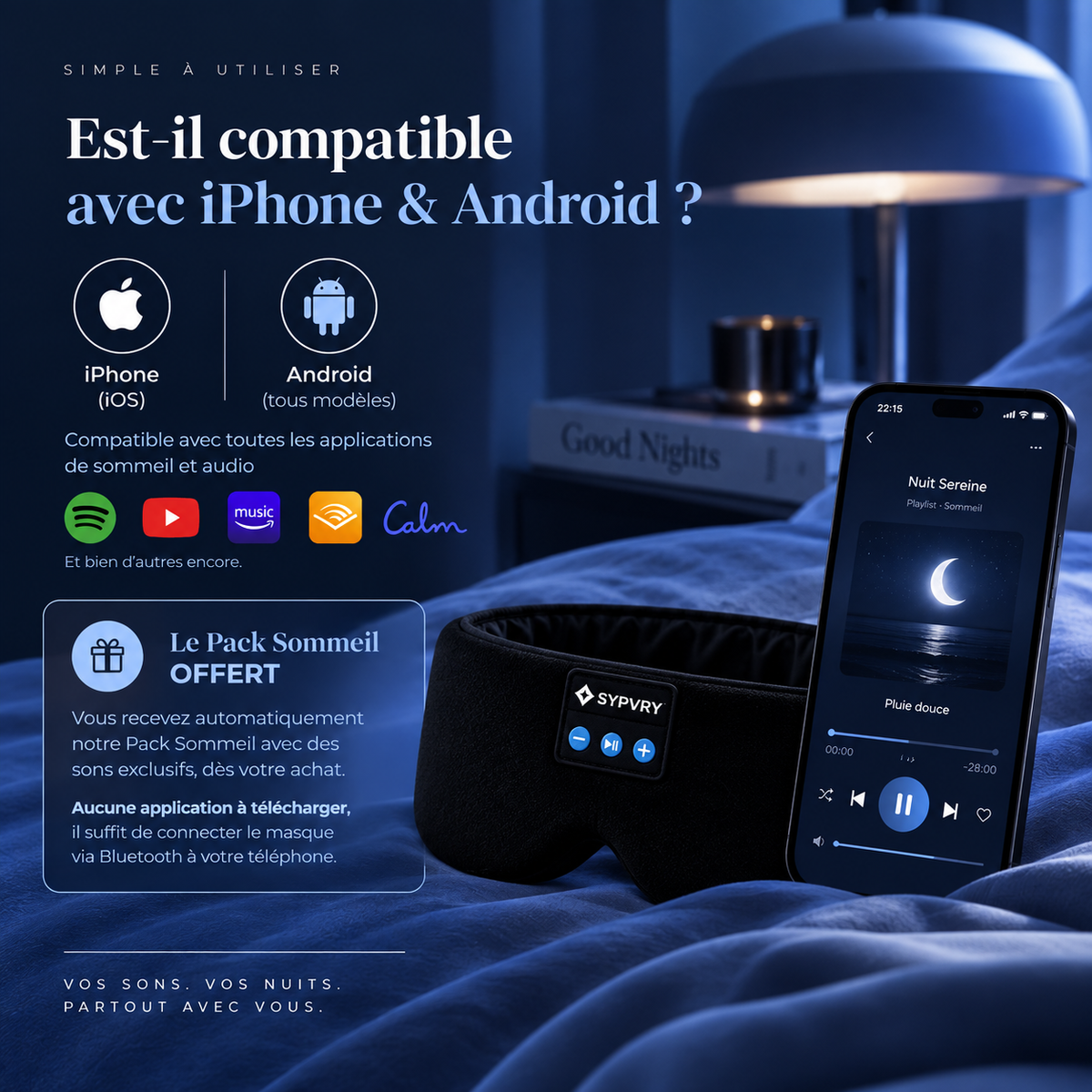 Masque de Sommeil Audio  Sypvry Sleep™