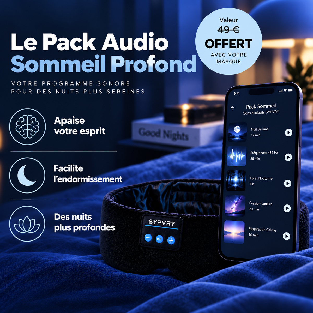 Masque de Sommeil Audio  Sypvry Sleep™