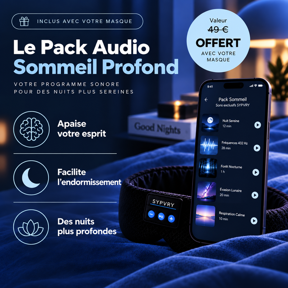 Masque de Sommeil Audio  Sypvry Sleep™